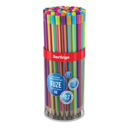 Berlingo, Ołówek Fuze, color, 72szt, z gumką, EOL