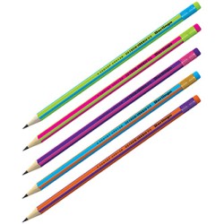 Berlingo, Ołówek Fuze, color, 72szt, z gumką, EOL