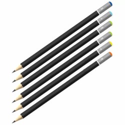 Berlingo, Ołówek zestaw 6szt (2H-2B), black, 1szt, bez gumki