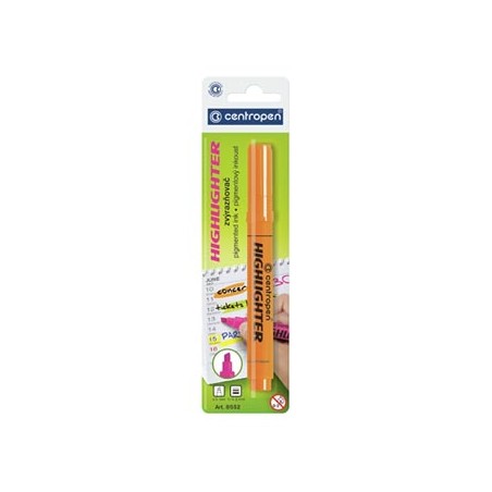 Centropen, zakreślacz 8552, pomarańczowy, 20szt, 1-4,6mm, na wszystkie rodzaje papieru, cena za 1 sztukę