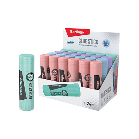 Klej w sztyfcie Instinct, color, 15g, 24szt, Berlingo