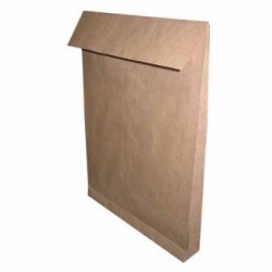 Torba na zakupy B4, 250 x 353mm, brązowa, Krpa, zawijane dno, z klapką