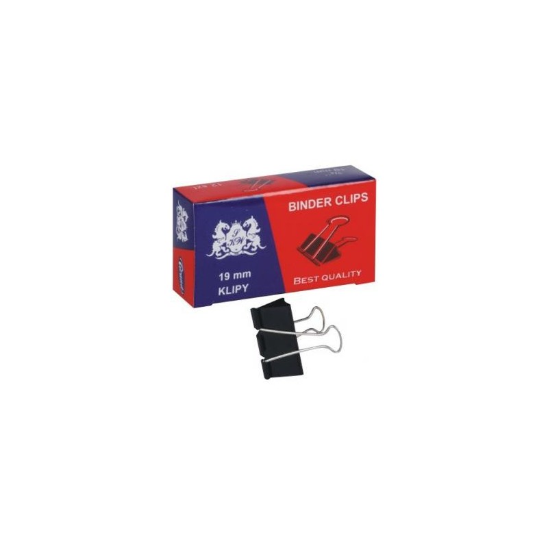 Klips metalowy, 19mm, 12szt.