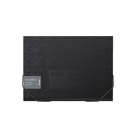 Teczka na dokumenty harmonijkowa A4 Double Black, czarna, 1szt. Berlingo