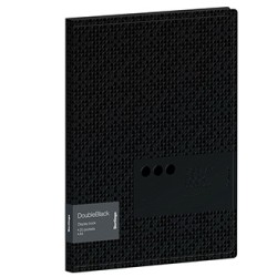 Teczka ofertowa 20 koszulek A4 Double Black, czarna, 1szt. Berlingo, z wewnętrzną kieszenią