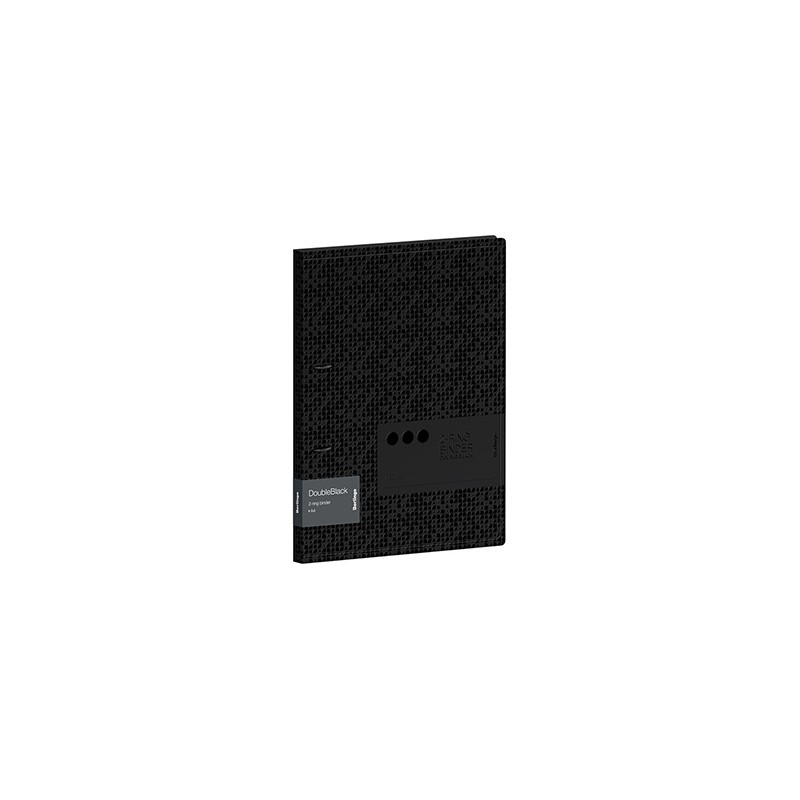 Segregator A4 2-ringowy Double Black, czarny, 1szt. Berlingo
