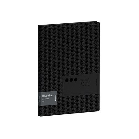 Segregator 4-ringowy 24 mm A4 Double Black, czarny, 1szt. Berlingo