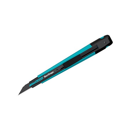 Nożyk do papieru SilkTouch ergonomiczna, niebieski, 9mm, 1szt. Berlingo