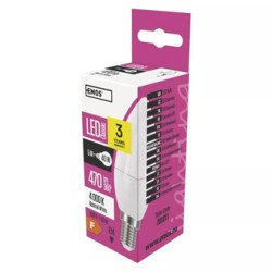 LED żarówka EMOS Lighting E14, 220-240V, 5W, 470lm, 4000k, neutralna biel, 30000h, Classic Candle 35x102mm