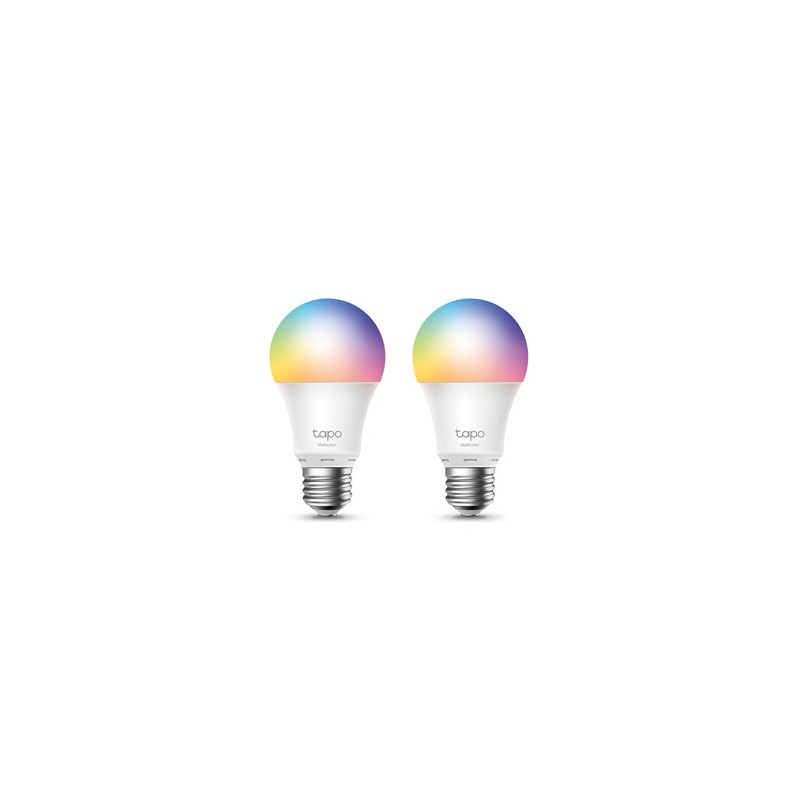 LED żarówka TP-LINK Tapo L530E, E27, 220-240V, 8.7W, 806lm, 6000k, RGB, 15000h, chytrá Wi-Fi žárovka, 2 kusy v balení