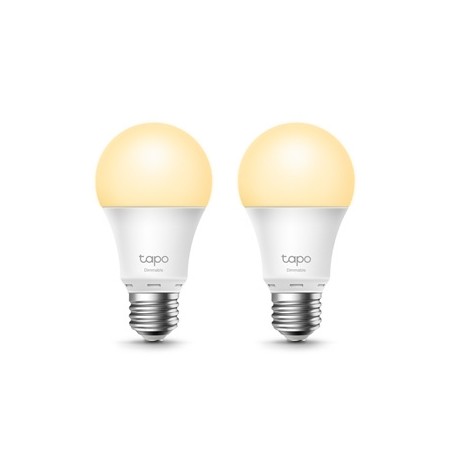 LED żarówka TP-LINK Tapo L510E, E27, 220-240V, 8.7W, 806lm, 2700k, ciepła biel, 15000h, stmívatelná chytrá Wi-Fi žárovka, 2 kusy