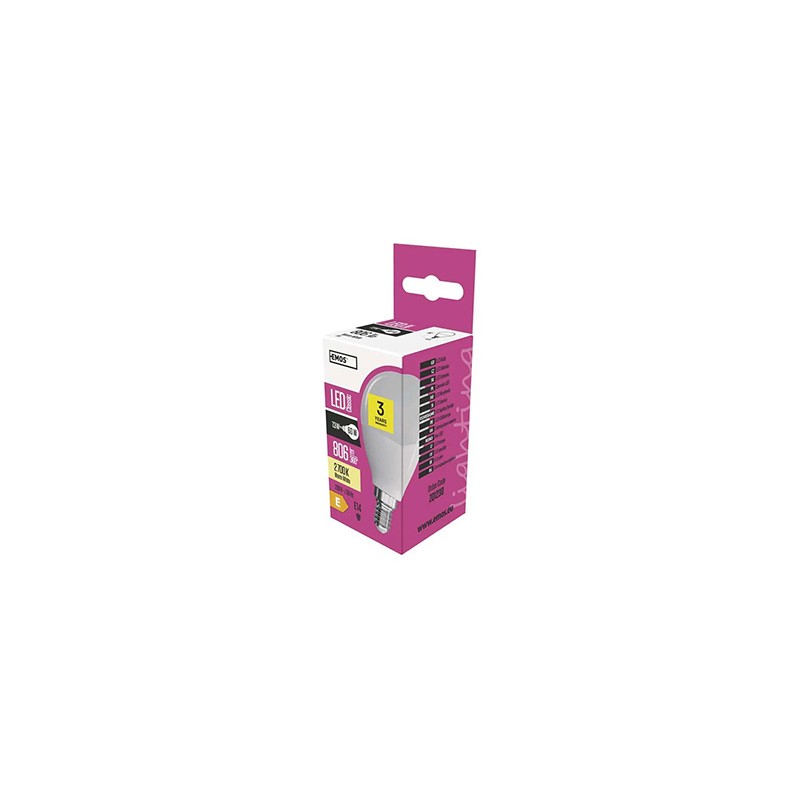 LED żarówka EMOS Lighting E14, 220-240V, 7.3W, 806lm, 2700k, ciepła biel, 30000h, Classic 86x45x45 mm
