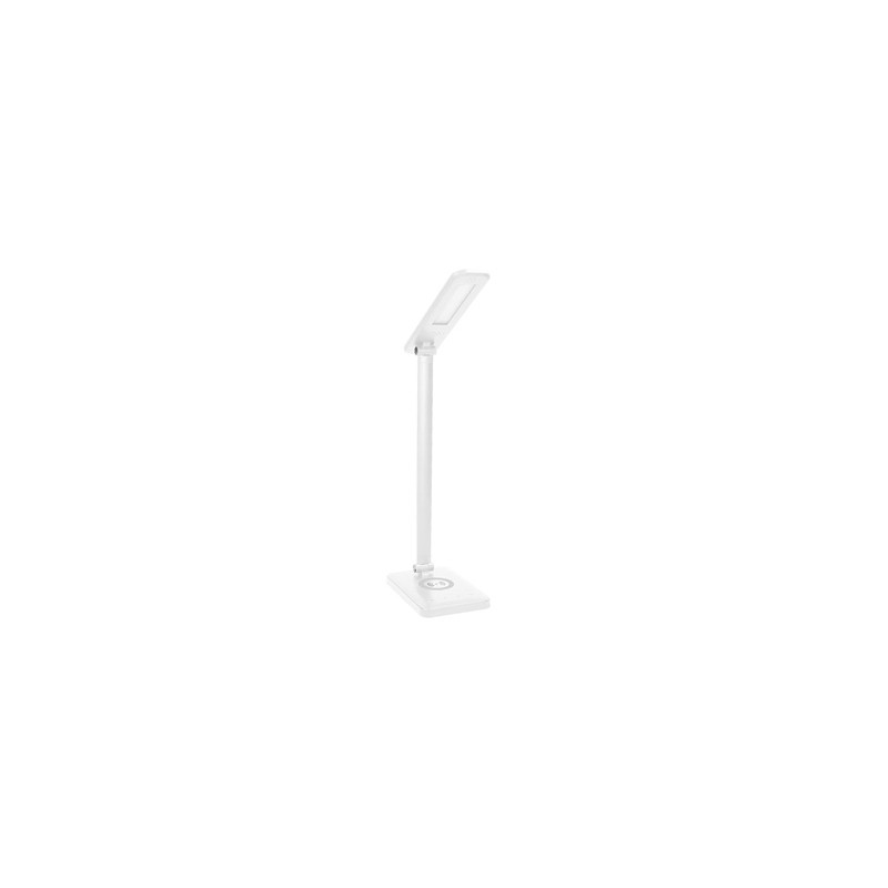 Lampka na biurko, aluminium + ABS, biała, 3 typy oświetlenia, ładowarka bezprzewodowa IP20