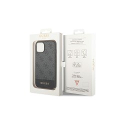 Guess nakładka do iPhone 14 Pro Max 6,7&quot GUHCP14XG4GLGR szara PC/TPU 4G PU case with Bottom Stripe Metal Logo
