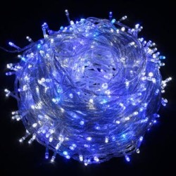 Oświetlenie LED, Lampki choinkowe, 10m, 220-240 V (50-60Hz), 6W, niebieski, przezroczysty przewód, 30000h, 100xLED, EOL
