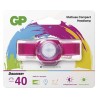 Lampka czołowa led, 2xCR2025, plastikowy, różowa, 40lm, 8m, CH31