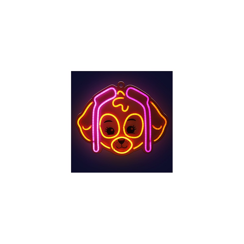 Hanging neon LED Paw Patrol on plexiglass - Skye OW-130546