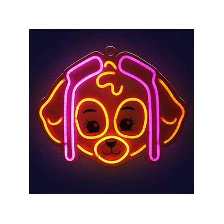 Hanging neon LED Paw Patrol on plexiglass - Skye OW-130546