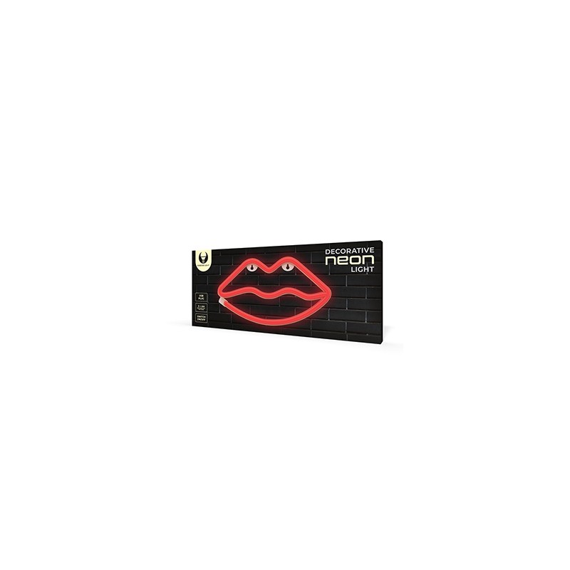 Neon LED Light LIPS red Bat + USB FLNE08 Forever Light