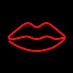 Neon LED Light LIPS red Bat + USB FLNE08 Forever Light