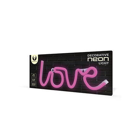 Neon LED Light LOVE pink Bat + USB FLNE05 Forever Light