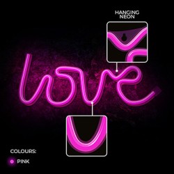 Neon LED Light LOVE pink Bat + USB FLNE05 Forever Light
