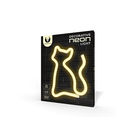 Neon LED Light CAT warm white Bat + USB FLNE03 Forever Light