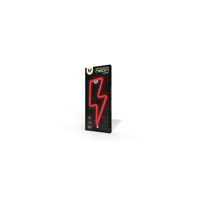 Neon LED Light BOLT red Bat + USB FLNE06 Forever Light