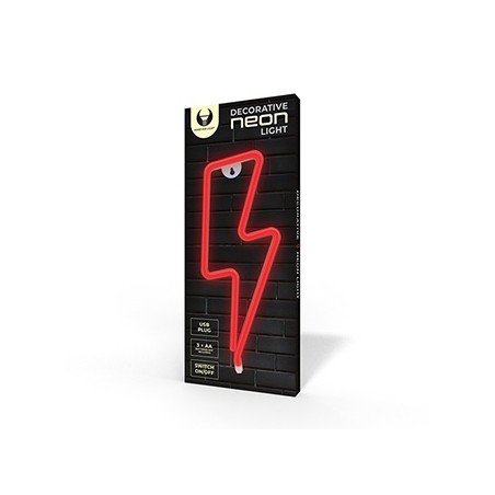 Neon LED Light BOLT red Bat + USB FLNE06 Forever Light