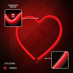 Neon LED Light HEART red Bat + USB FLNE07 Forever Light