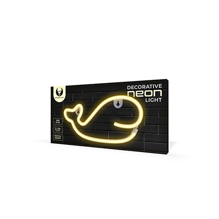 Neon LED Light WHALE warm white Bat + USB FLNE09 Forever Light
