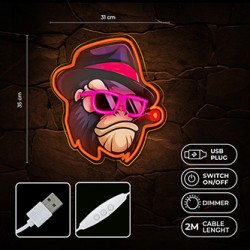 Neon ART LED GANGSTA MONKEY multicolor FLA03 Forever Light