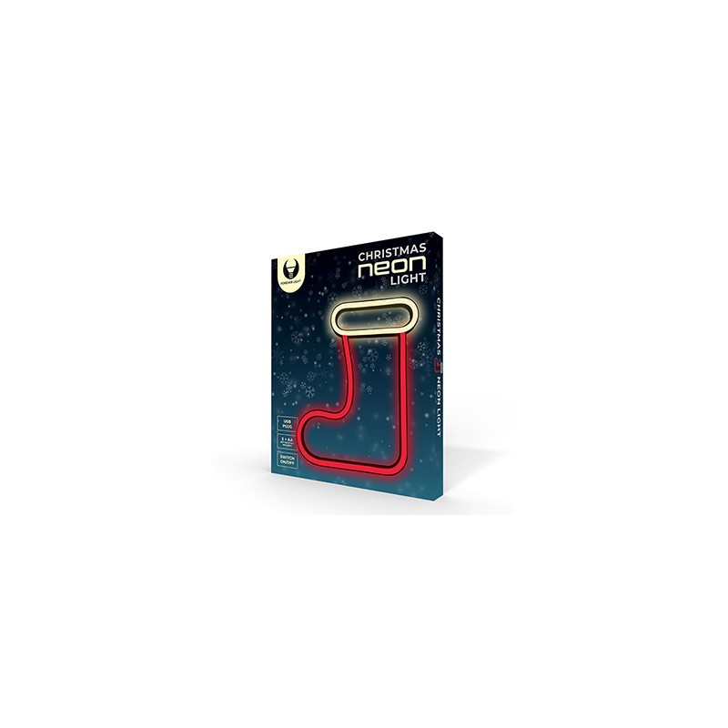 Neon LED CHRISTMAS SOCK white red FLNE23 Forever Light