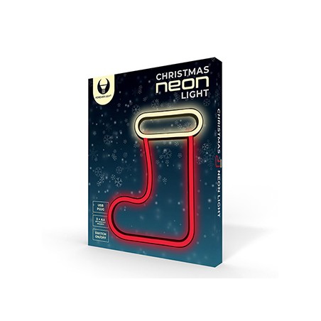 Neon LED CHRISTMAS SOCK white red FLNE23 Forever Light