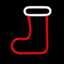 Neon LED CHRISTMAS SOCK white red FLNE23 Forever Light
