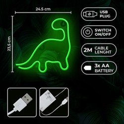 Neon LED Light DINOSAUR green NNE01 Neolia