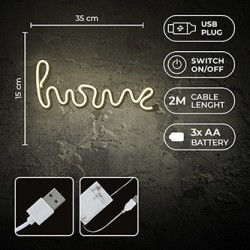 Neon LED Light HOME warm white Bat + USB FLNE21 Forever Light