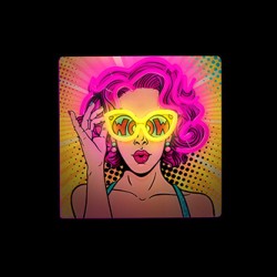 Neon ART LED POWER WOMAN yellow-purple FLA02 Forever Light