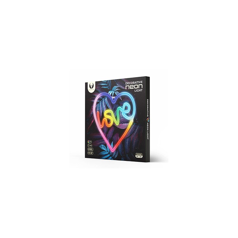 Neon LED RGB LOVE IN HEART FLRN02 + RC Forever Light