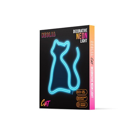 Neon LED Light CAT turquoise NNE24 Neolia