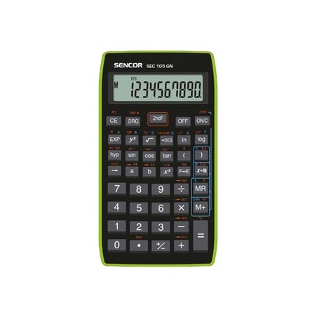 Sencor Kalkulator SEC 105 GN, czarna, szkolny, 10 cyfr, zielona ramka