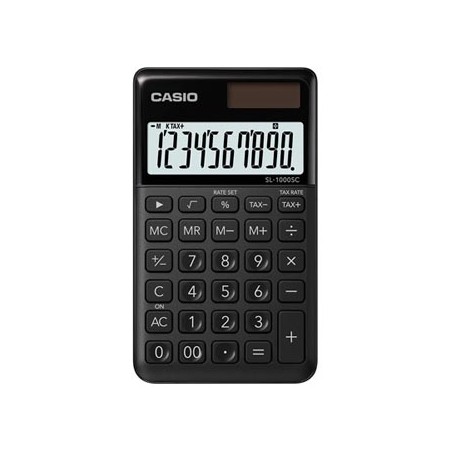 Casio Kalkulator SL 1000 SC BK, czarna, 10 miejsc, podwójne zasilanie