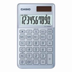 Casio Kalkulator SL 1000 SC BU, srebrna, 10 miejsc, podwójne zasilanie