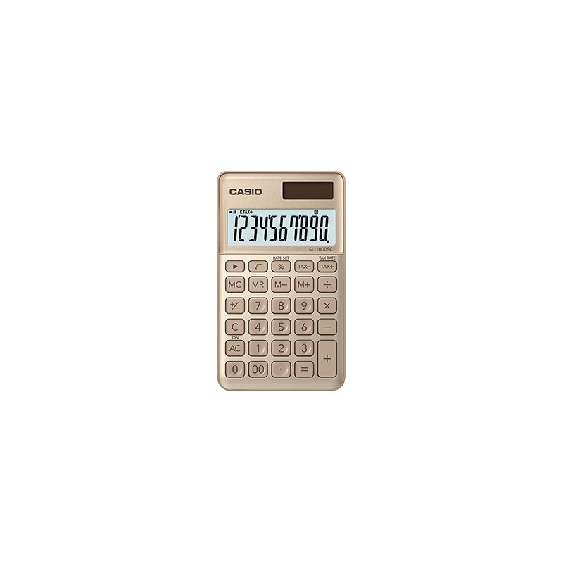 Casio Kalkulator SL 1000 SC GD, złota, kieszonkowy, 10 miejsc