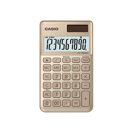 Casio Kalkulator SL 1000 SC GD, złota, kieszonkowy, 10 miejsc