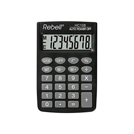 Rebell Kalkulator RE-HC108 BX, czarna, kieszonkowy, 8 miejsc