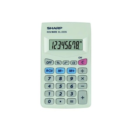 Sharp Kalkulator EL-233S, biała, kieszonkowy, 8 miejsc