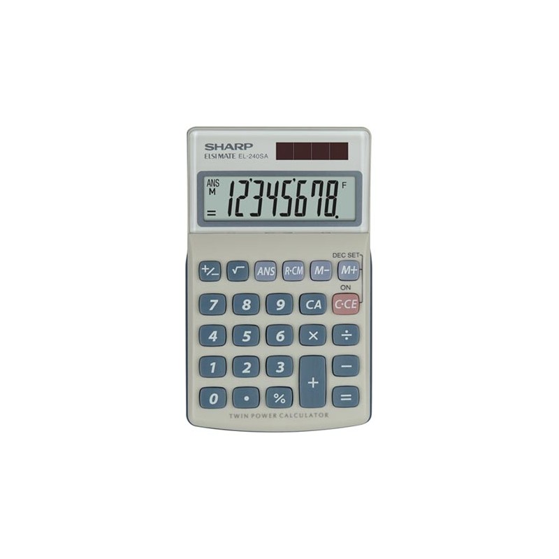 Sharp Kalkulator EL-240SA, srebrna, kieszonkowy, 8 miejsc