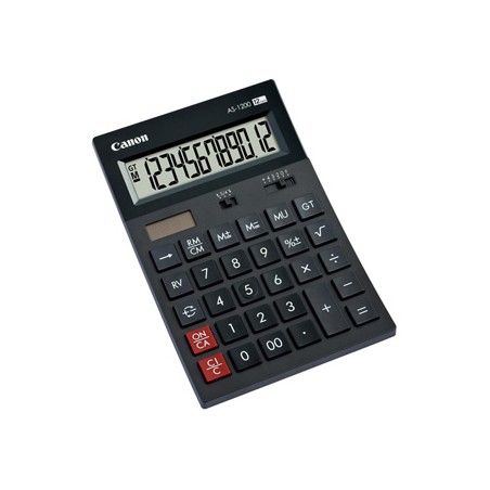 Canon kalkulator AS-1200, 4599B001, czarna, biurkowy, 12-miejsc, Obliczenie VAT, suma całkowita
