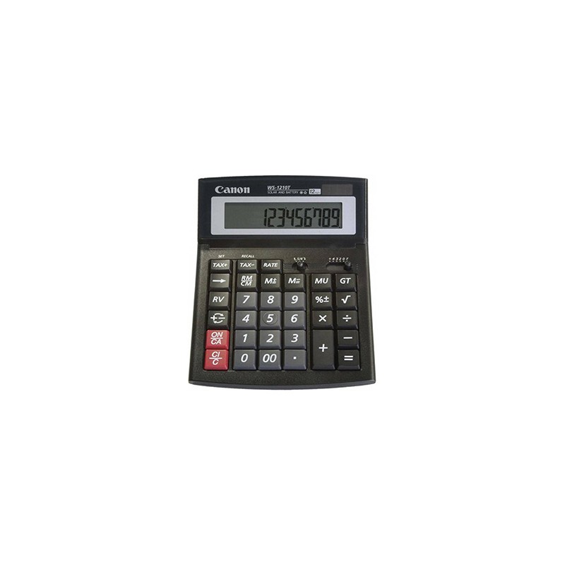 Canon kalkulator WS-1210T, 0694B001, czarna, 12 miejsc,  pamięci sumy całkowitej, Tax, klawisze It-Touch